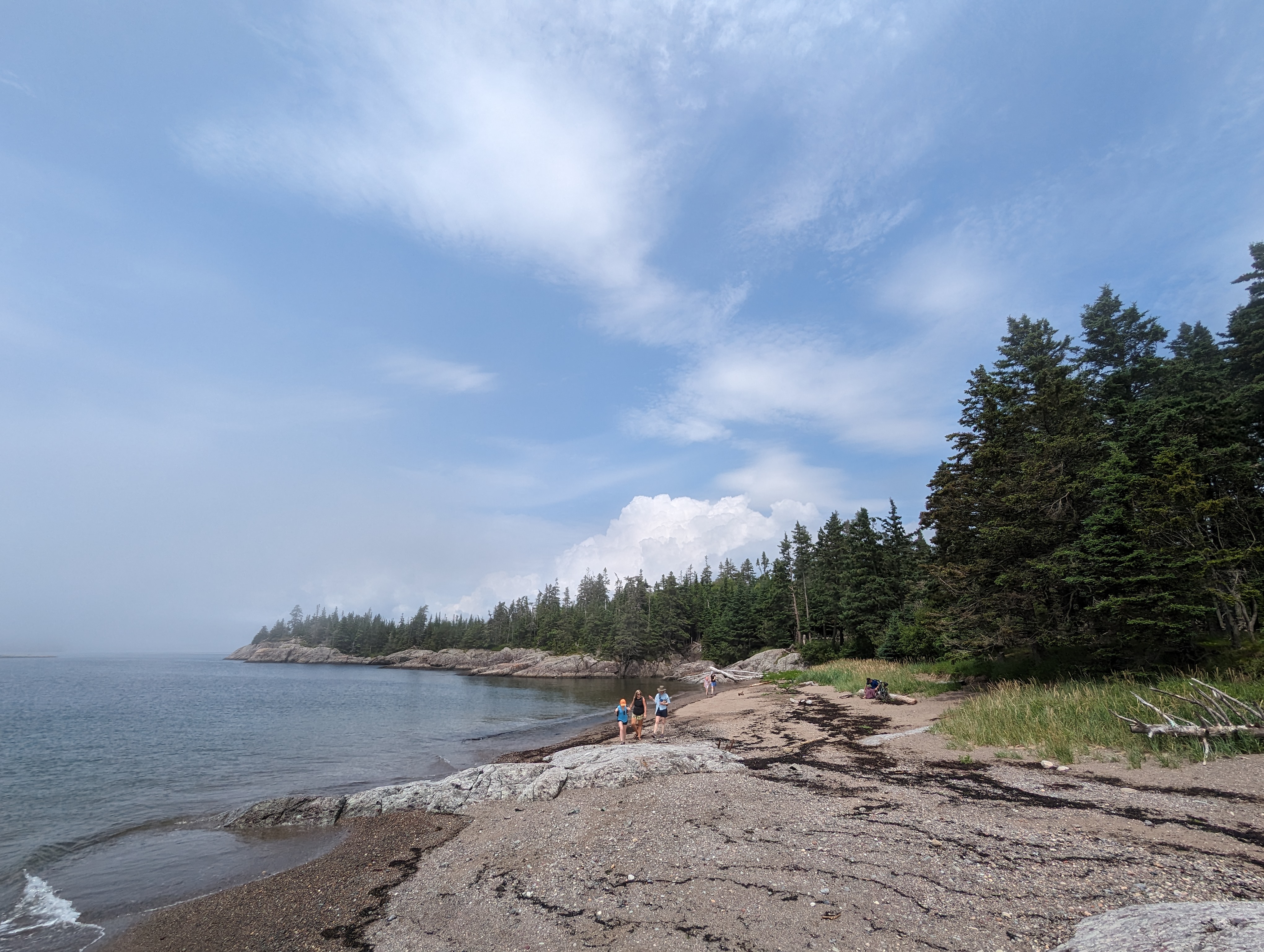 Coastal trail view Conors Bros. Nature Preserve at Pea Point in New Brunswick